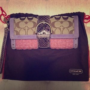 Coach Limited Edition Pink Weave Clutch